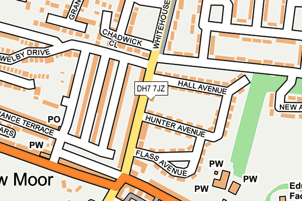 DH7 7JZ map - OS OpenMap – Local (Ordnance Survey)