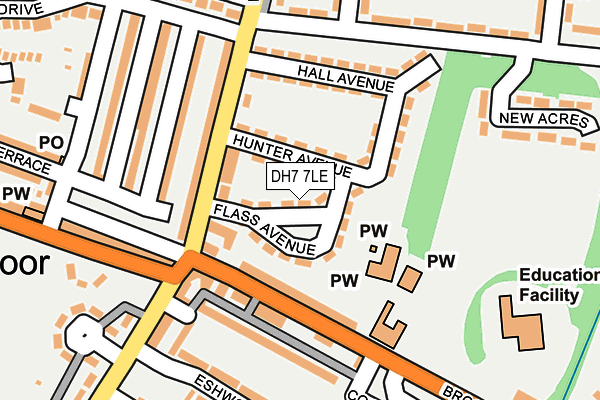 DH7 7LE map - OS OpenMap – Local (Ordnance Survey)