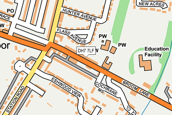 DH7 7LF map - OS OpenMap – Local (Ordnance Survey)