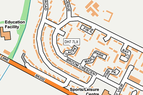 DH7 7LX map - OS OpenMap – Local (Ordnance Survey)