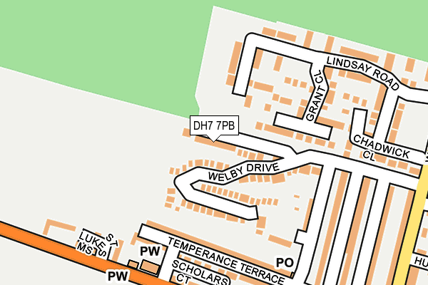 DH7 7PB map - OS OpenMap – Local (Ordnance Survey)