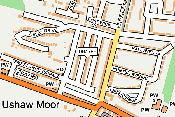 DH7 7PE map - OS OpenMap – Local (Ordnance Survey)