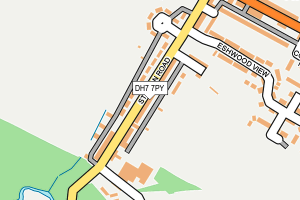 DH7 7PY map - OS OpenMap – Local (Ordnance Survey)