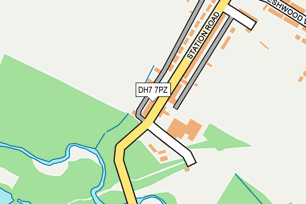 DH7 7PZ map - OS OpenMap – Local (Ordnance Survey)