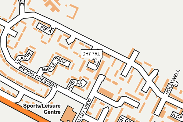 DH7 7RU map - OS OpenMap – Local (Ordnance Survey)