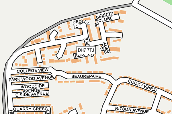 DH7 7TJ map - OS OpenMap – Local (Ordnance Survey)