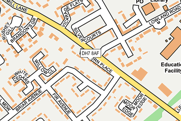 DH7 8AF map - OS OpenMap – Local (Ordnance Survey)
