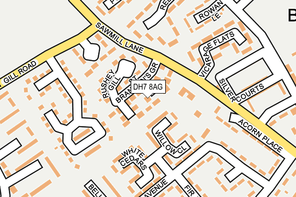 DH7 8AG map - OS OpenMap – Local (Ordnance Survey)