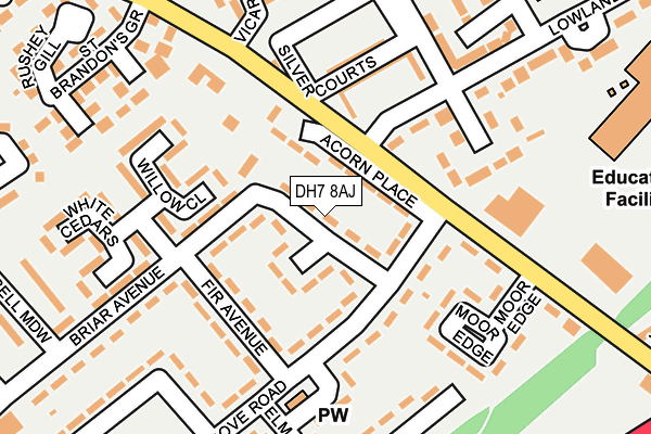 DH7 8AJ map - OS OpenMap – Local (Ordnance Survey)
