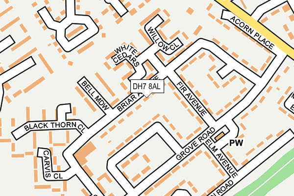 DH7 8AL map - OS OpenMap – Local (Ordnance Survey)