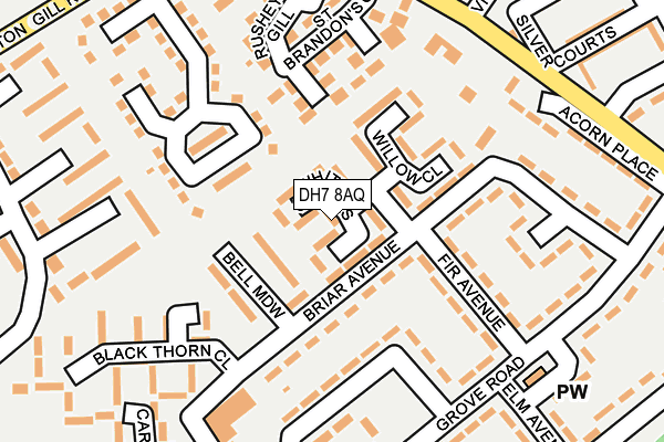 DH7 8AQ map - OS OpenMap – Local (Ordnance Survey)