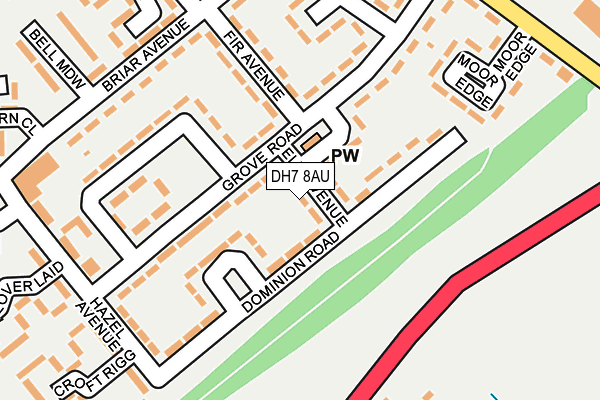 DH7 8AU map - OS OpenMap – Local (Ordnance Survey)