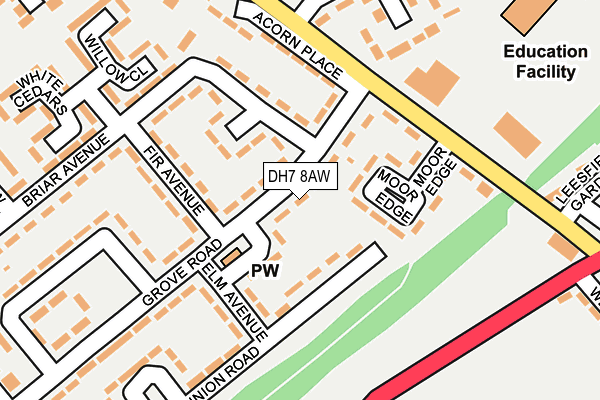 DH7 8AW map - OS OpenMap – Local (Ordnance Survey)