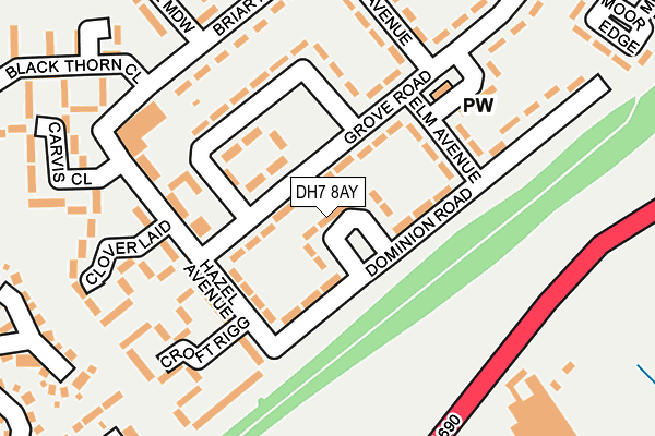 DH7 8AY map - OS OpenMap – Local (Ordnance Survey)