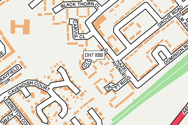 DH7 8BB map - OS OpenMap – Local (Ordnance Survey)