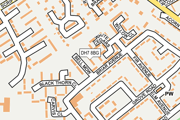 DH7 8BG map - OS OpenMap – Local (Ordnance Survey)