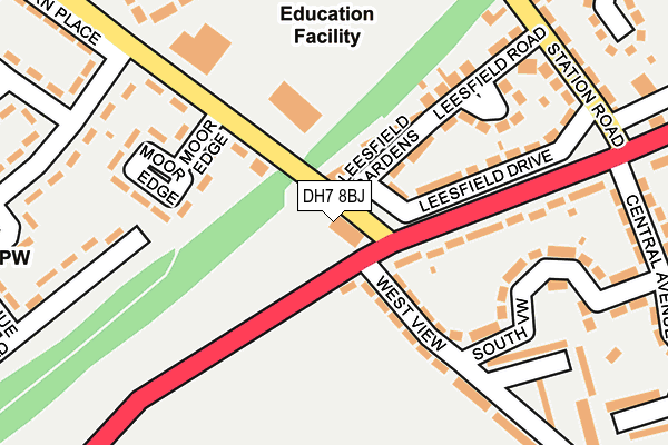 DH7 8BJ map - OS OpenMap – Local (Ordnance Survey)