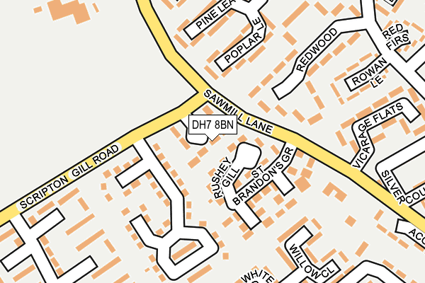 DH7 8BN map - OS OpenMap – Local (Ordnance Survey)