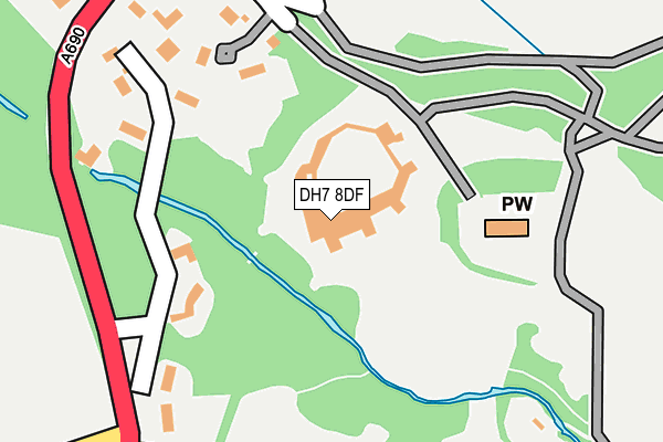DH7 8DF map - OS OpenMap – Local (Ordnance Survey)
