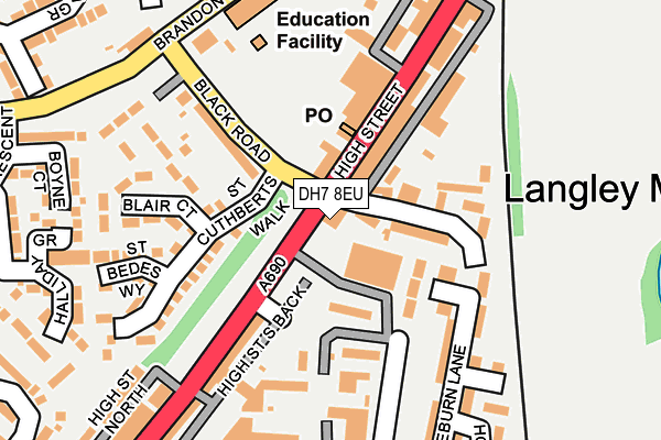 DH7 8EU map - OS OpenMap – Local (Ordnance Survey)