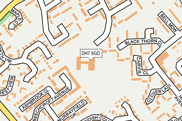 DH7 8GD map - OS OpenMap – Local (Ordnance Survey)