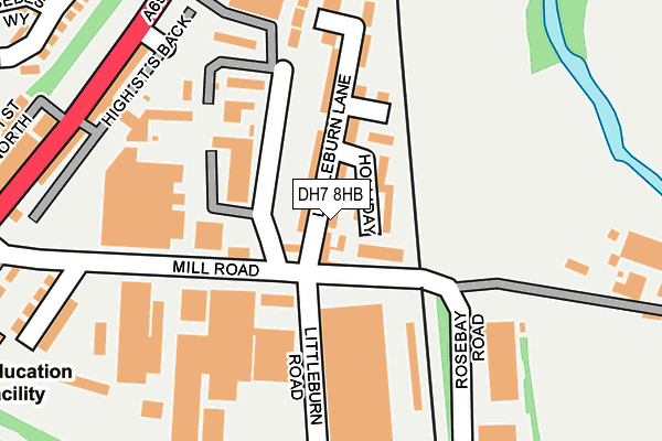 DH7 8HB map - OS OpenMap – Local (Ordnance Survey)