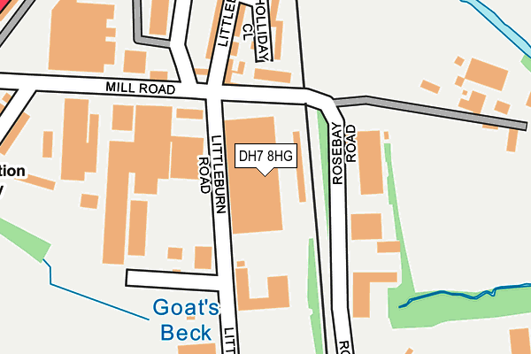 DH7 8HG map - OS OpenMap – Local (Ordnance Survey)