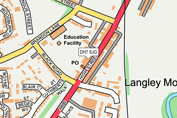 DH7 8JG map - OS OpenMap – Local (Ordnance Survey)
