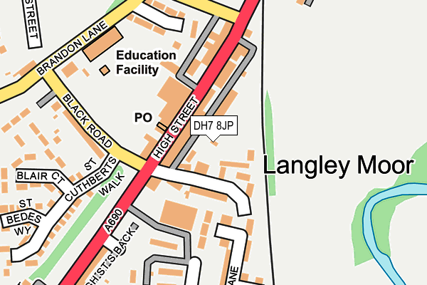 DH7 8JP map - OS OpenMap – Local (Ordnance Survey)