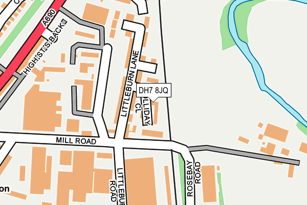 DH7 8JQ map - OS OpenMap – Local (Ordnance Survey)