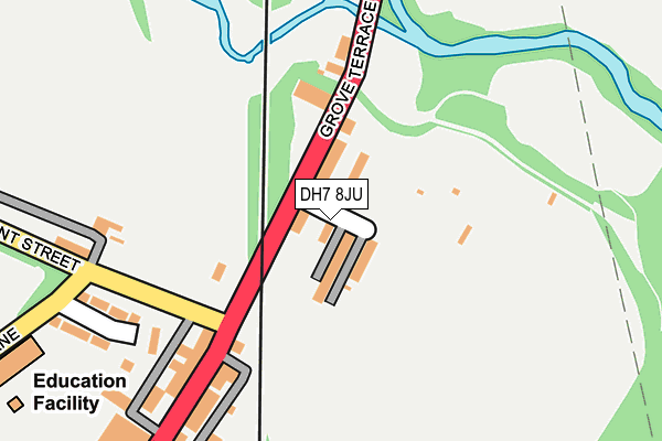 DH7 8JU map - OS OpenMap – Local (Ordnance Survey)