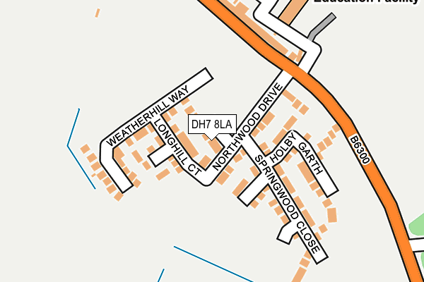 DH7 8LA map - OS OpenMap – Local (Ordnance Survey)