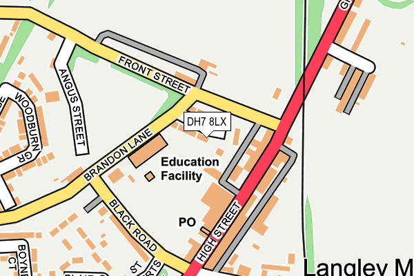 DH7 8LX map - OS OpenMap – Local (Ordnance Survey)