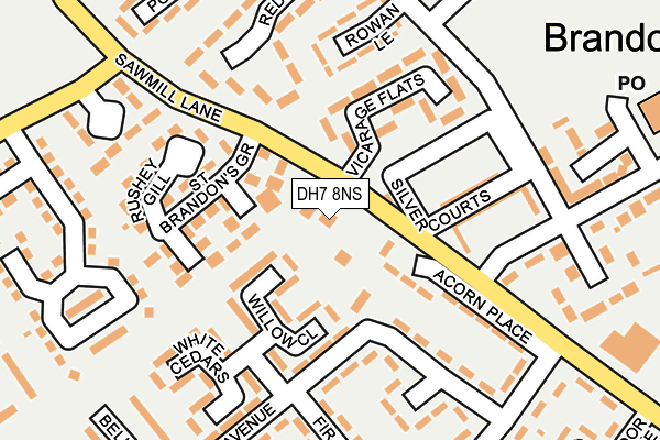 DH7 8NS map - OS OpenMap – Local (Ordnance Survey)