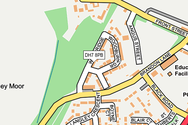 DH7 8PB map - OS OpenMap – Local (Ordnance Survey)