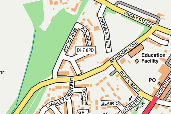 DH7 8PD map - OS OpenMap – Local (Ordnance Survey)