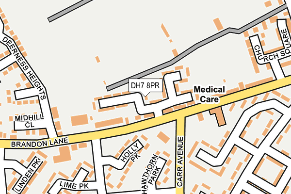 DH7 8PR map - OS OpenMap – Local (Ordnance Survey)