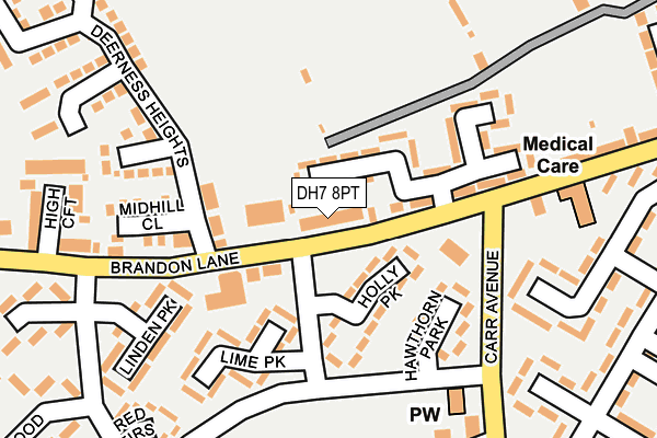 DH7 8PT map - OS OpenMap – Local (Ordnance Survey)