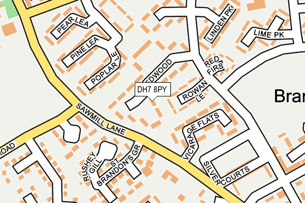 DH7 8PY map - OS OpenMap – Local (Ordnance Survey)