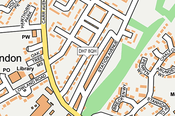 DH7 8QH map - OS OpenMap – Local (Ordnance Survey)
