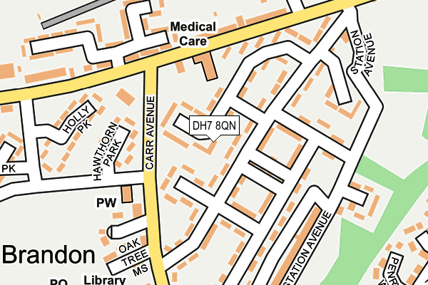 DH7 8QN map - OS OpenMap – Local (Ordnance Survey)