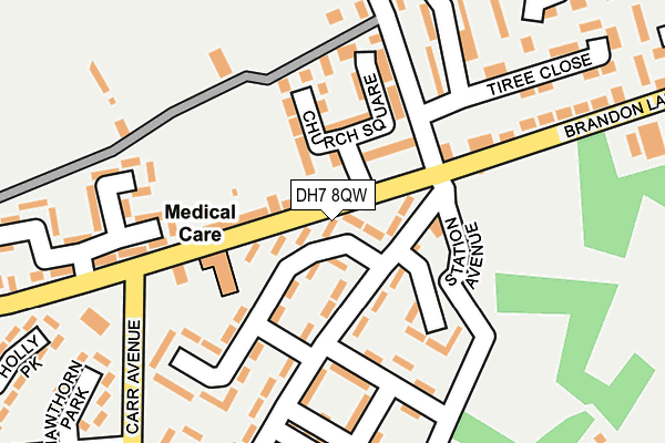 DH7 8QW map - OS OpenMap – Local (Ordnance Survey)