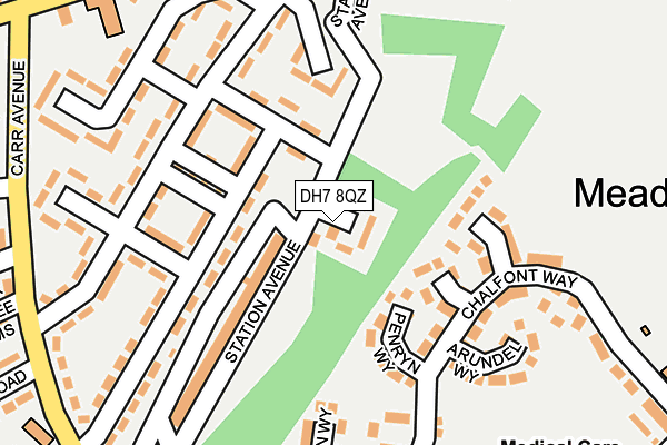 DH7 8QZ map - OS OpenMap – Local (Ordnance Survey)