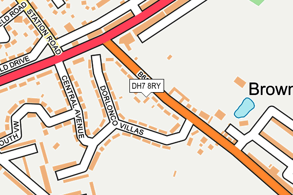 DH7 8RY map - OS OpenMap – Local (Ordnance Survey)
