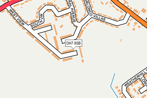 DH7 8SB map - OS OpenMap – Local (Ordnance Survey)