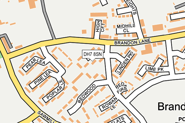 DH7 8SN map - OS OpenMap – Local (Ordnance Survey)
