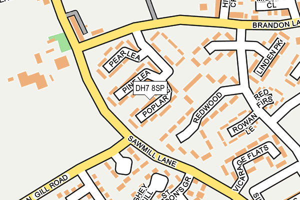 DH7 8SP map - OS OpenMap – Local (Ordnance Survey)