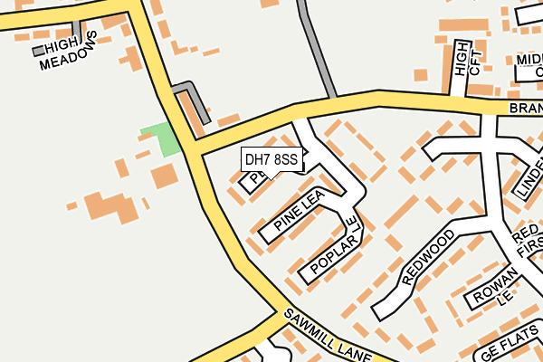 DH7 8SS map - OS OpenMap – Local (Ordnance Survey)