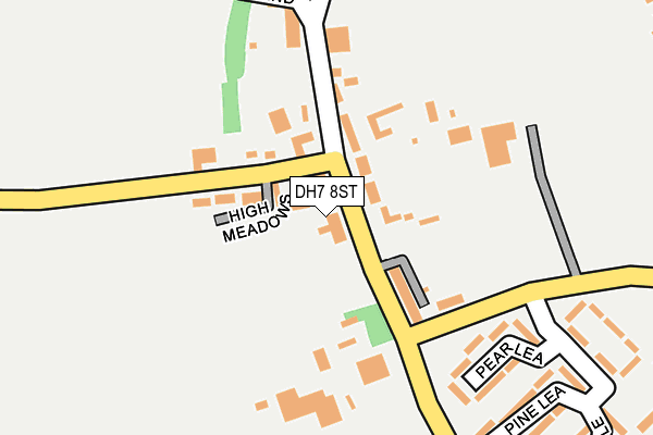 DH7 8ST map - OS OpenMap – Local (Ordnance Survey)