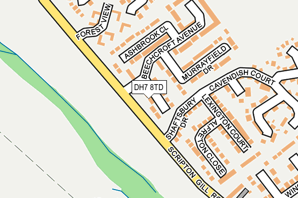 DH7 8TD map - OS OpenMap – Local (Ordnance Survey)